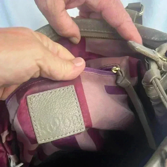 KOOBA Everette Tote  Genuine Leather Purse - Taupe Color - Picture 13 of 14